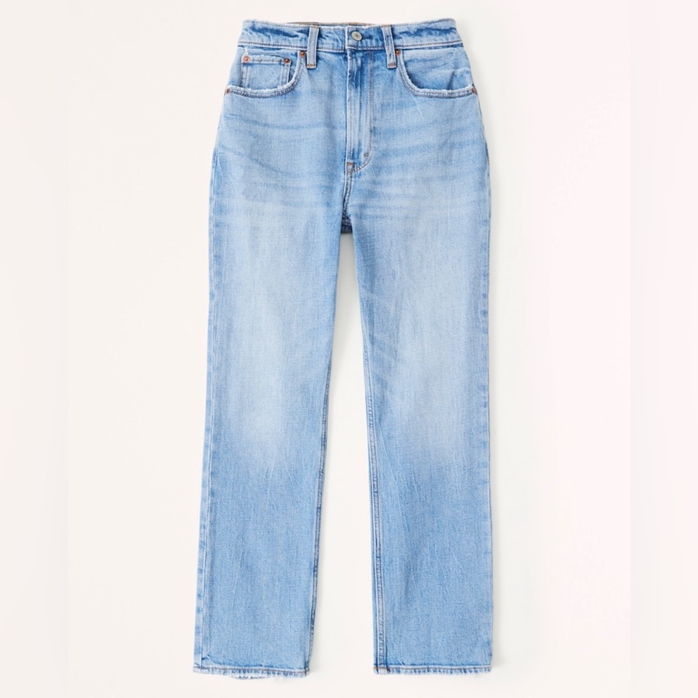 ABERCROMBIE & FITCH CURVE LOVE THE ANKLE STRAIGHT ULTRA HIGH RISE